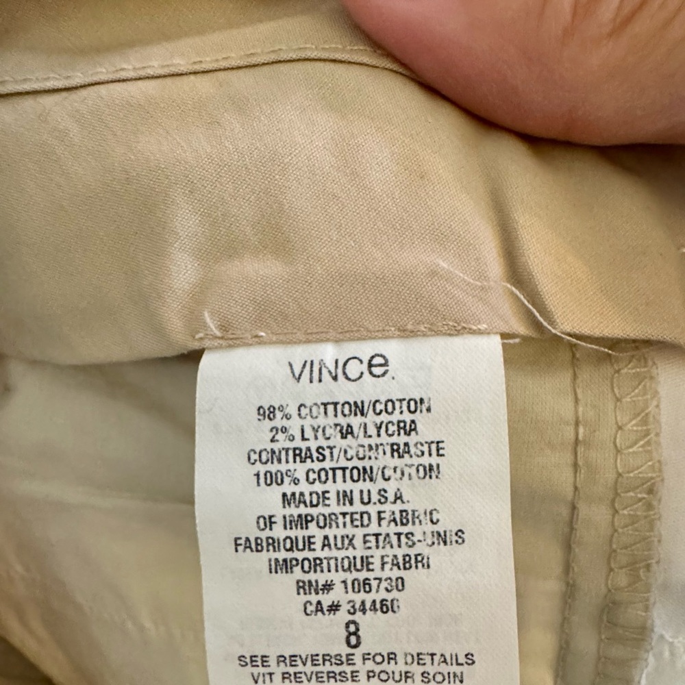 Vince Classic Women's White Chino Bermuda Shorts, Size 8 - Picture 3 of 7